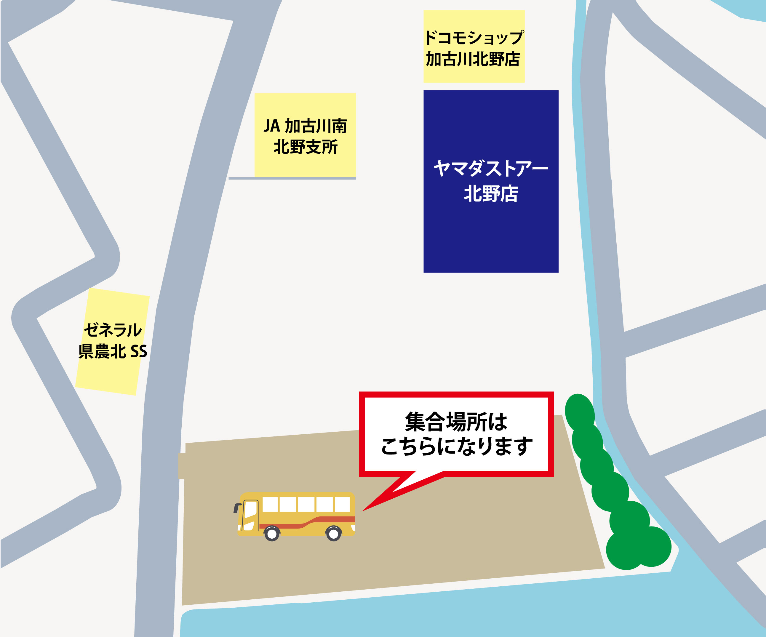 北野店バス停車場所